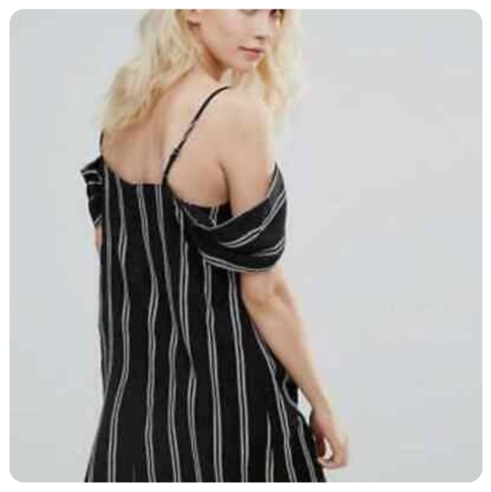 Greylin off the shoulder striped dress
